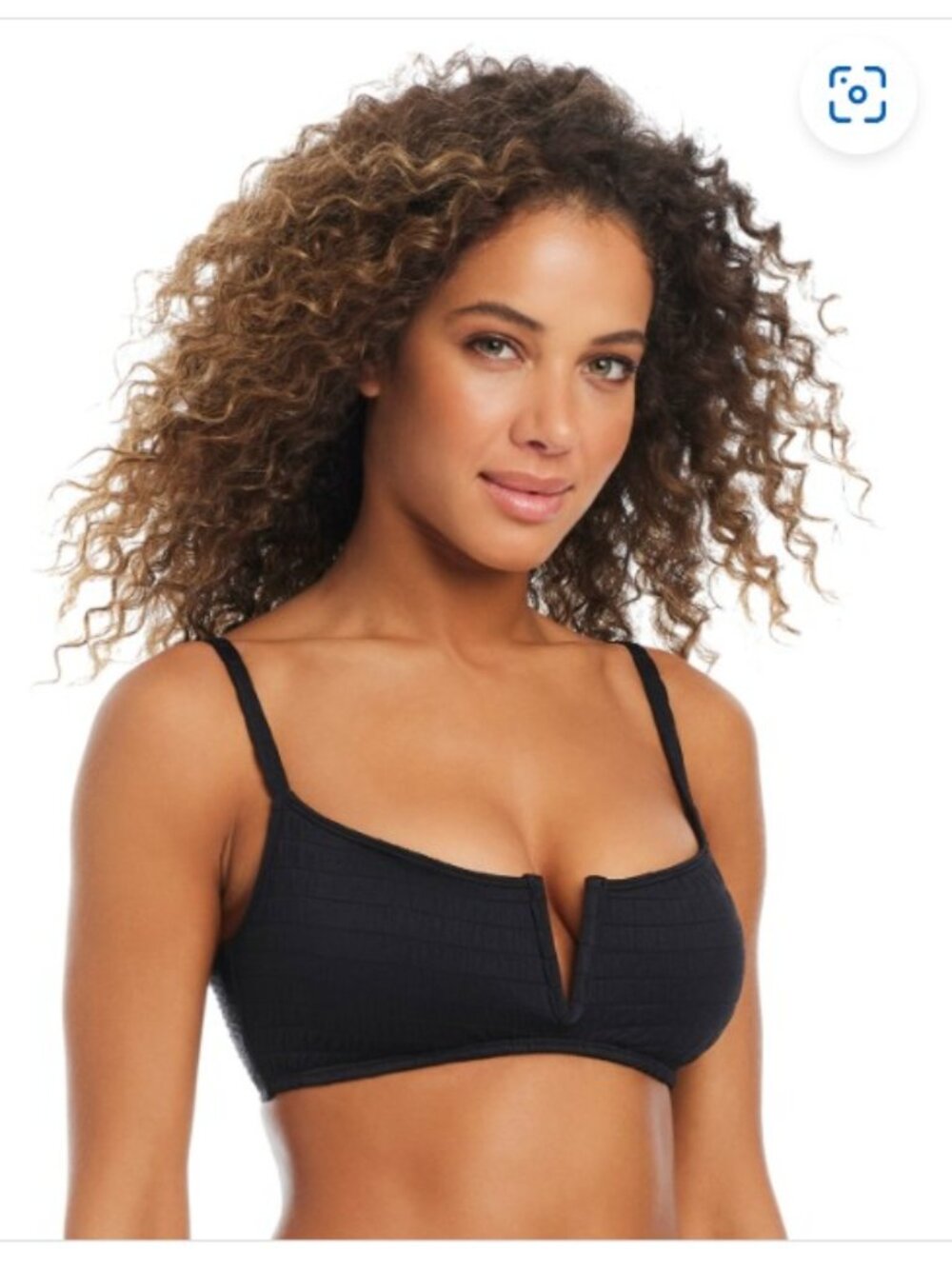 Bar Iii Women's Pucker up V-Wire Bralette Bikini Top